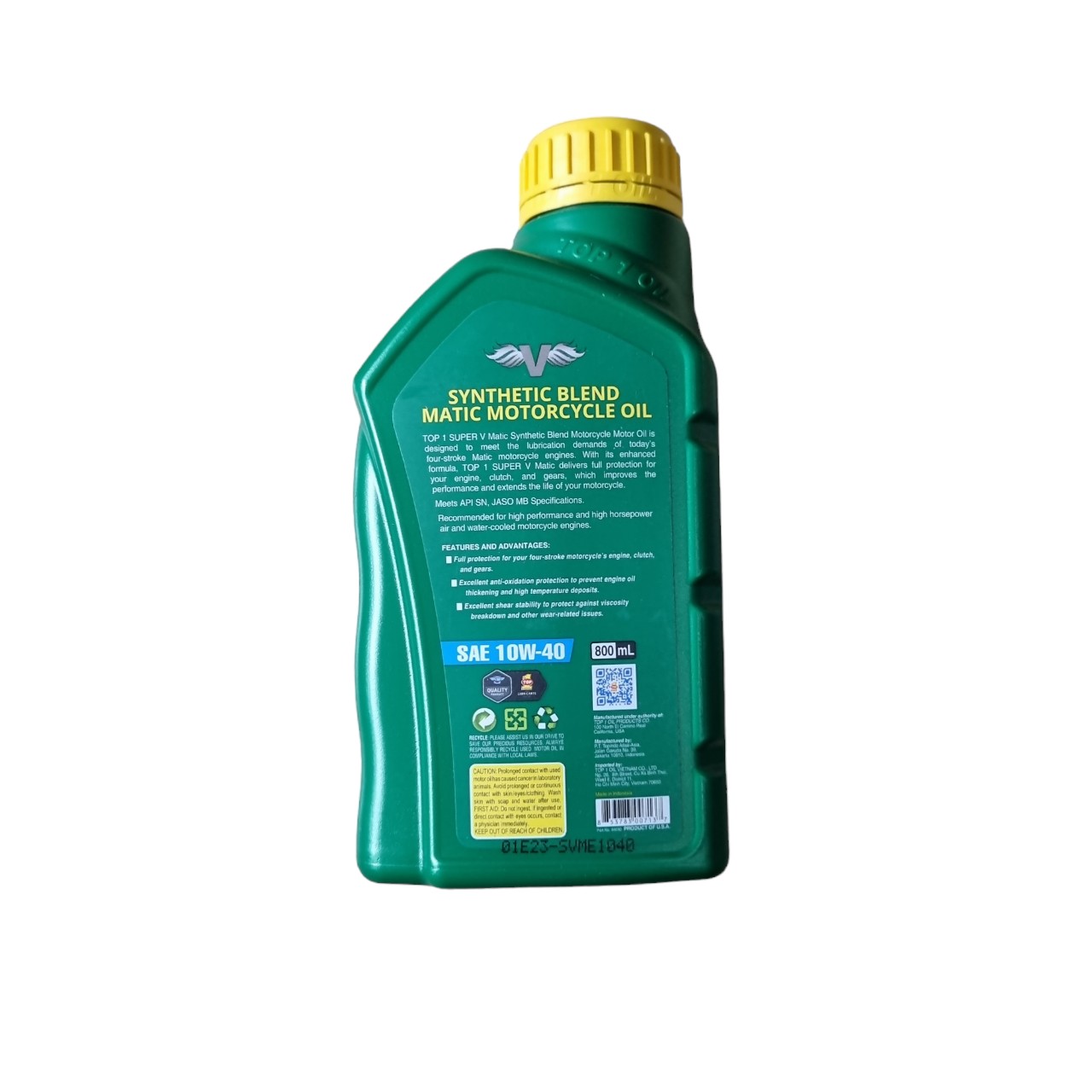 NHỚT TOP 1 XE GA MB 10W40 MATIC 800ML