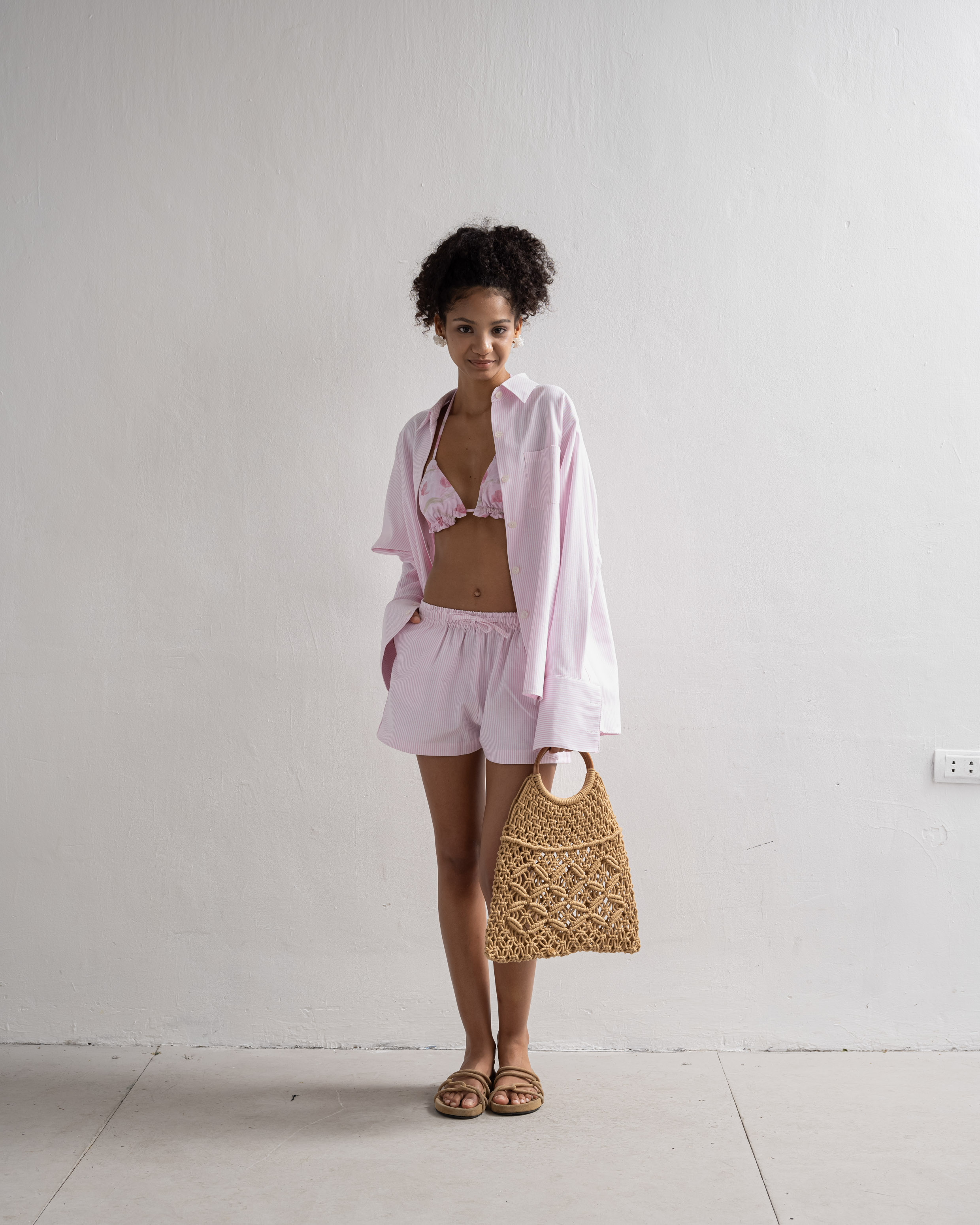Set sơ mi nữ dáng oversized kẻ sọc Chemise Sọc - oula studios