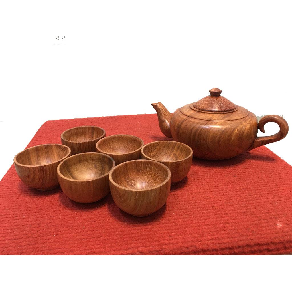 Bộ ấm chén gỗ Hương