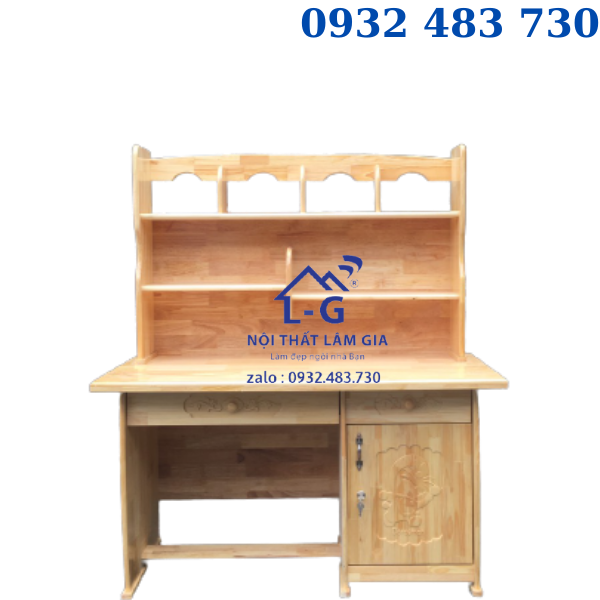 Bàn học sinh liền kệ gỗ 1m phờ ri ship HCM