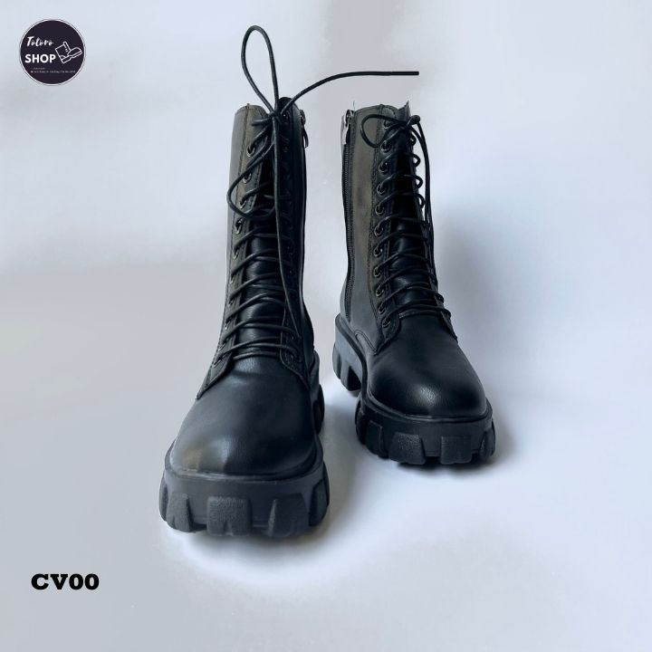 [Hàng Sẵn] [Ảnh Thật] [Freeship] Giày Bốt Nữ Cổ Vừa 20cm Đế 5cm - CV00