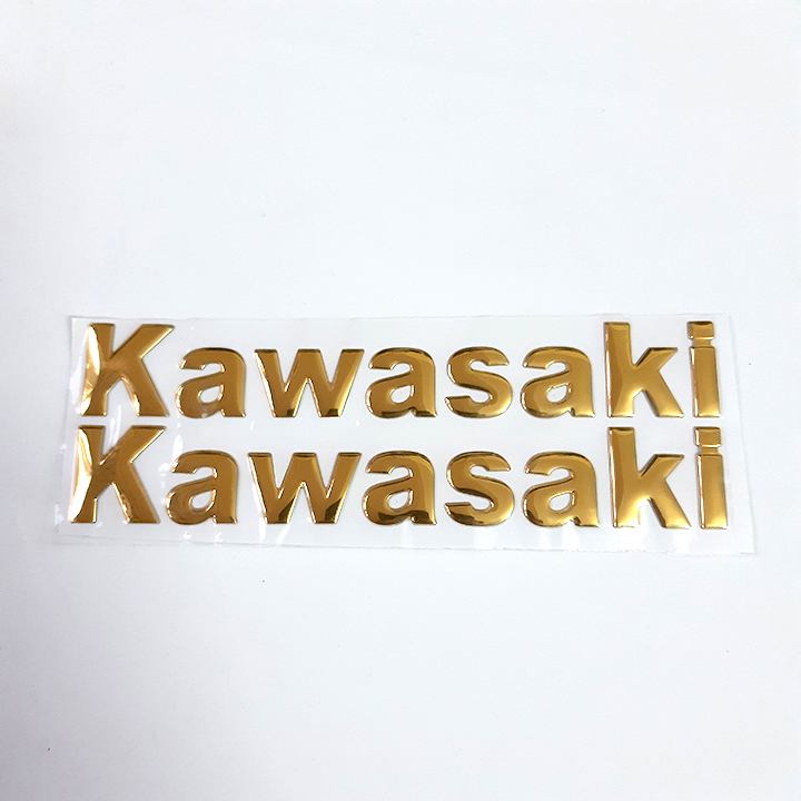Bộ 2 miếng dán nổi chữ Kawasaki