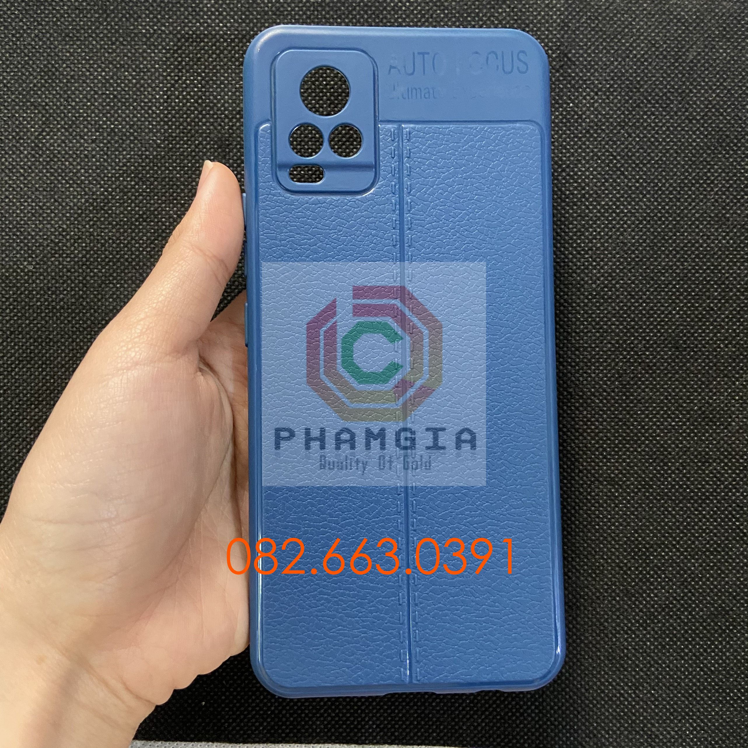 Ốp lưng Vivo V20 dẻo giả da auto bảo vệ camera