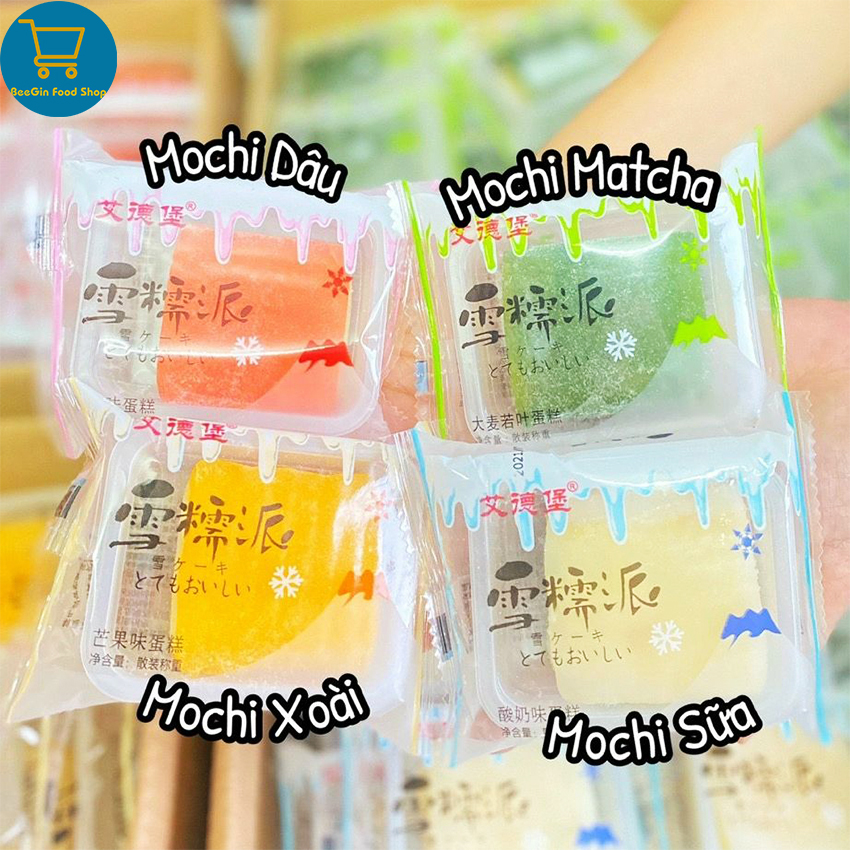 Thùng 1kg bánh bông lan mochi phu thê 4 vị đài loan b64kg - beegin food shop