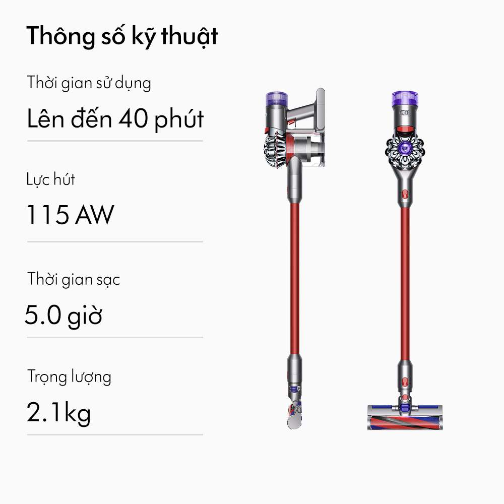 [DUY NHẤT 25-29.5: VC 14% Tối đa 2 Triệu] Máy hút bụi không dây Dyson V8 Slim Fluffy