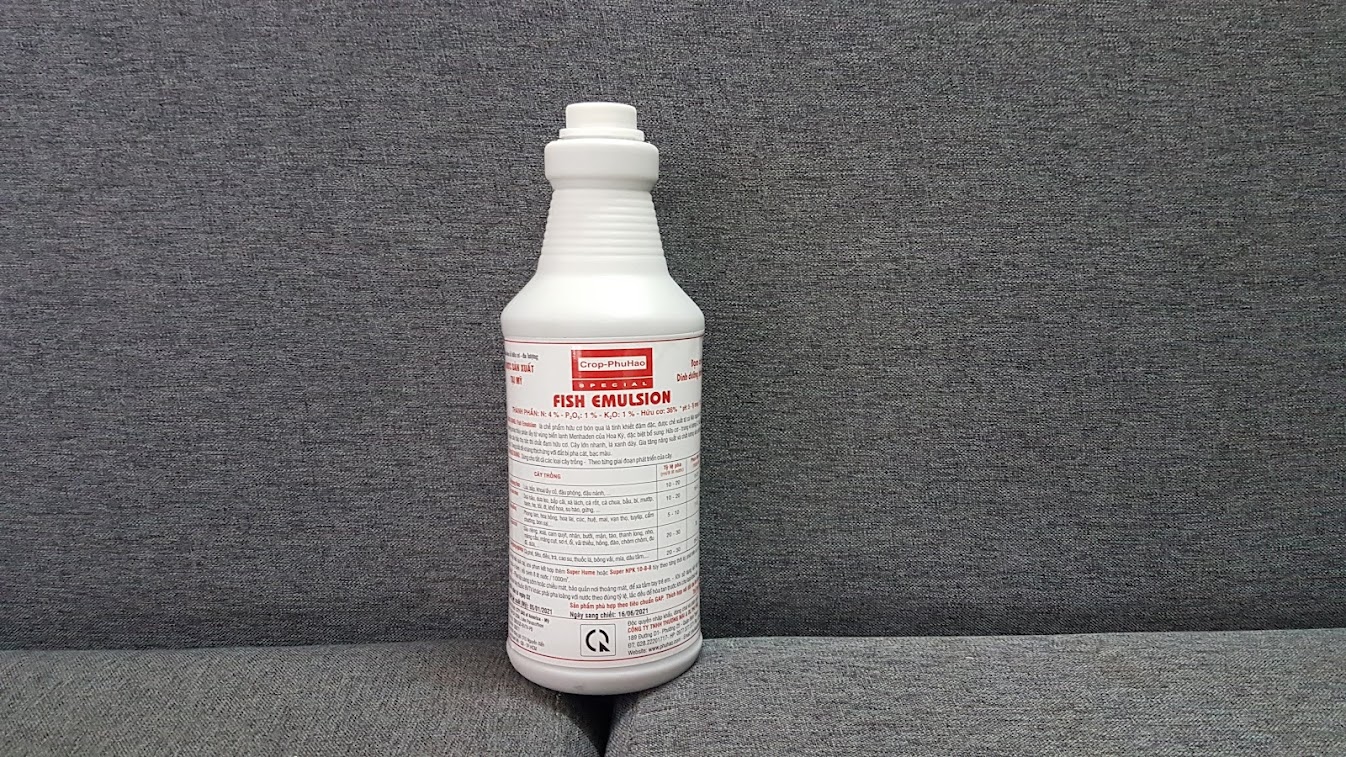 Phân đạm cá hữu cơ phú hảo fish emulsion nhập khẩu mỹ chai 1lít