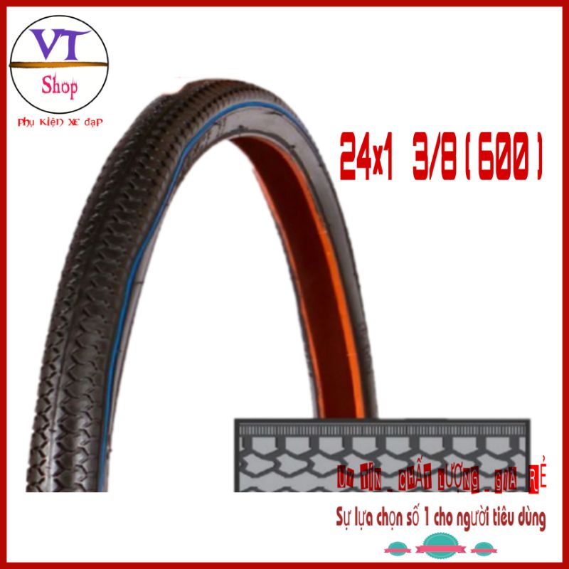 [HCM]Lốp xe đạp 24x1 3/8( 600 ) DRC
