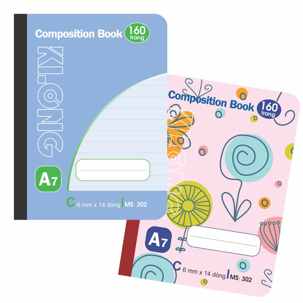 Sổ may dán gáy klong a7 - 160 trang; ms 302 - khách sỉ ib