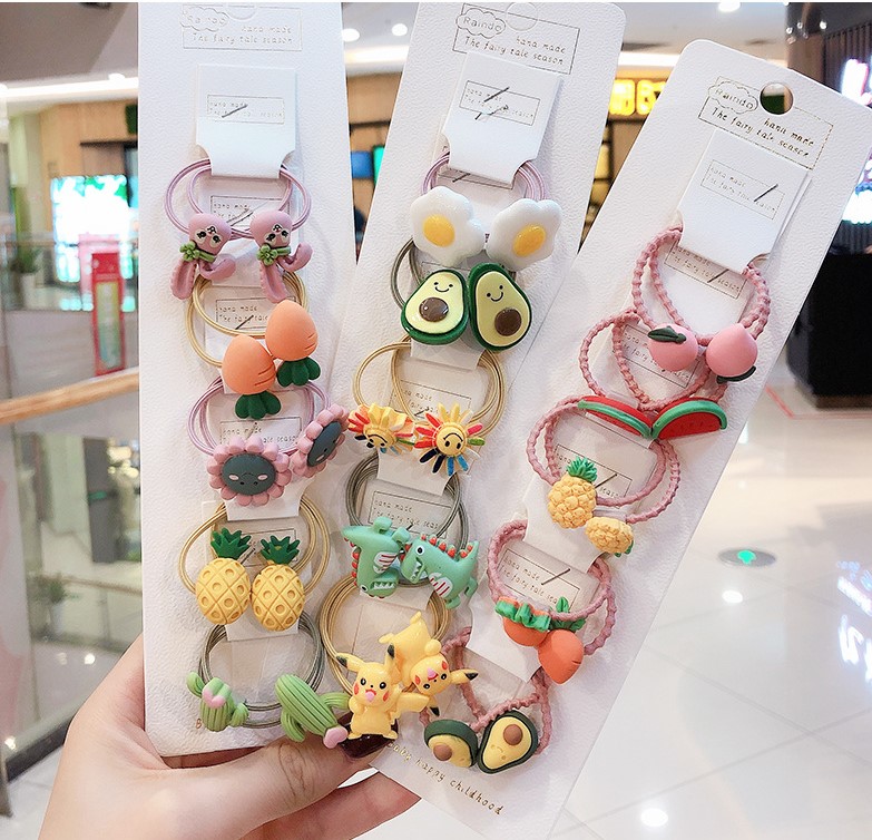 [HCM]Set 10 Dây Cột Tóc Cho Bé Hoạt Hình Dễ Thương CTTE06