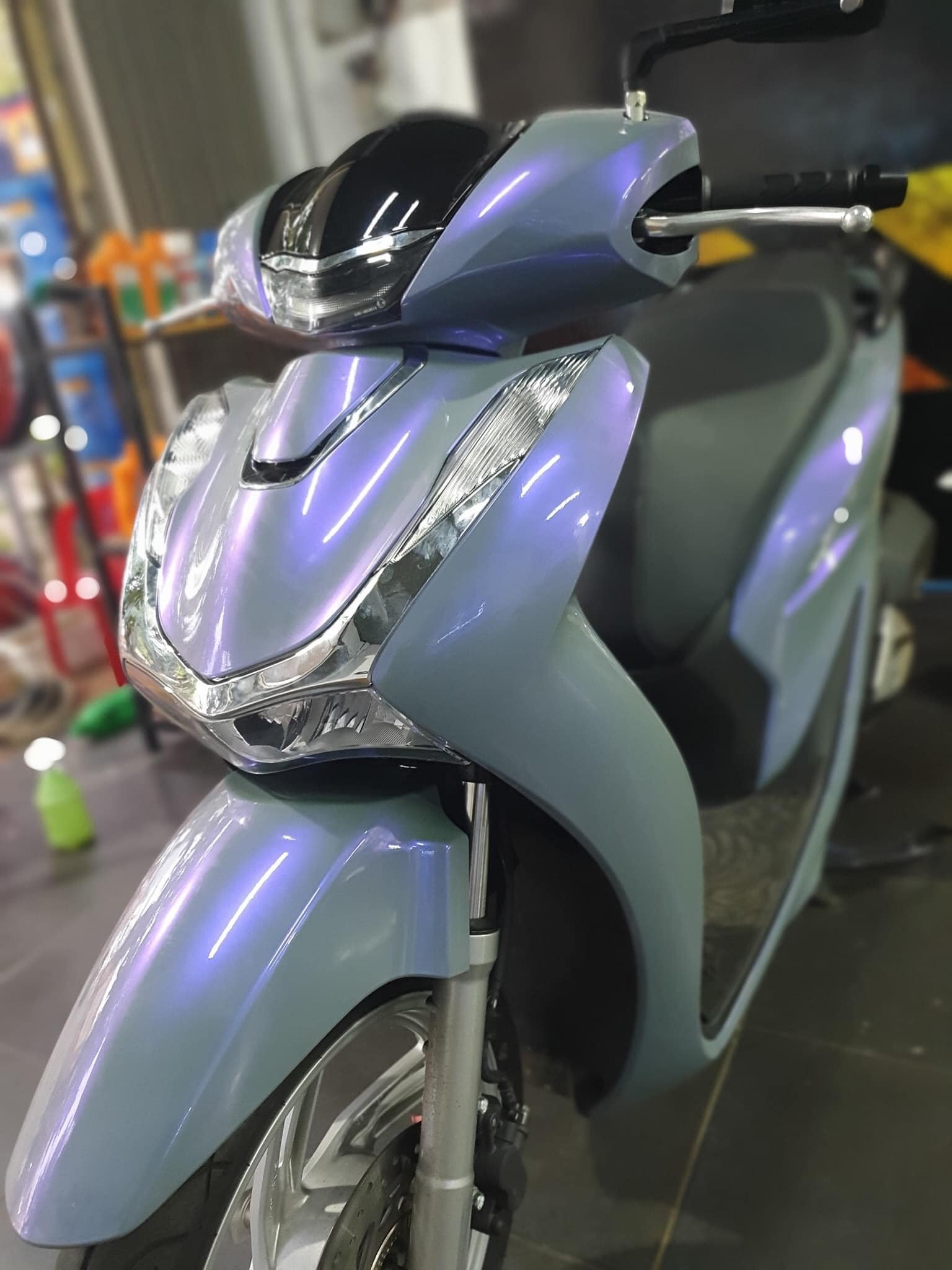Decal dán trùm xe xám ánh tím khổ 50cm