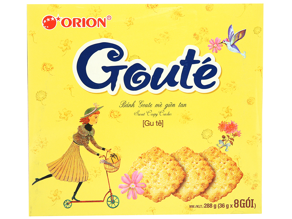 Bánh Goute Mè Giòn Tan Orion Hộp 316,8g (8 Gói)