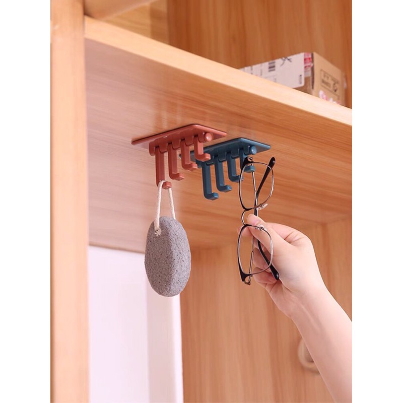 Móc dán 4 nhánh Móc dán treo đồ đa năng