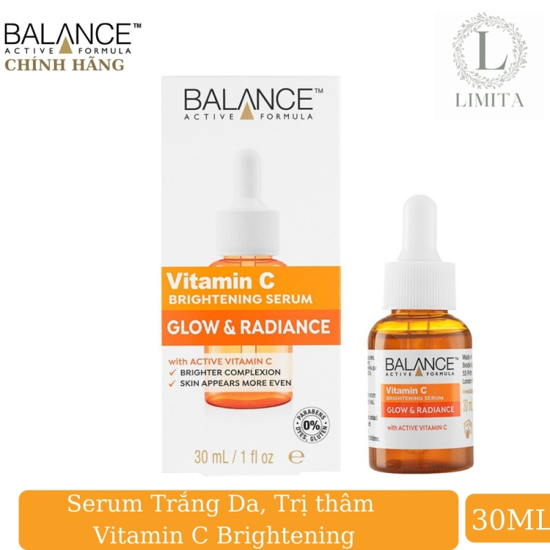 serum dưỡng da mặt vitamin c balance dưỡng da giảm thâm nám, chống lão hóa giúp da sáng và đều màu (30ML) Limita store
