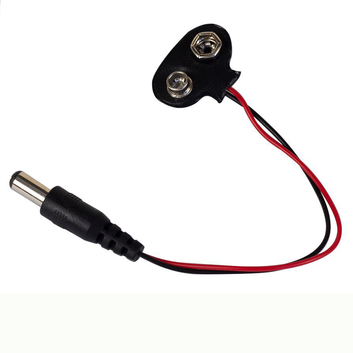 Dây tạo nguồn từ pin vuông 9V sang Jack DC 5.5*2.1mm