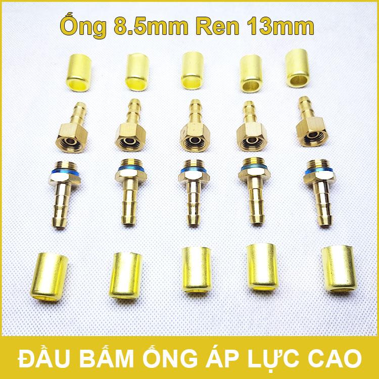 Đầu cost bấm ống áp lực cao 8.5mm ren 13mm - 5 bộ