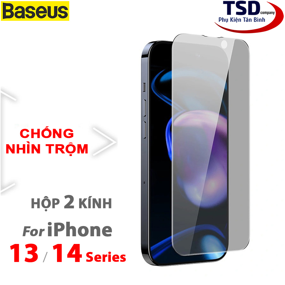 Box of 2 Tempered Glass iPhone 13 / 14 Series Genuine Premium Anti-Theft Baseus