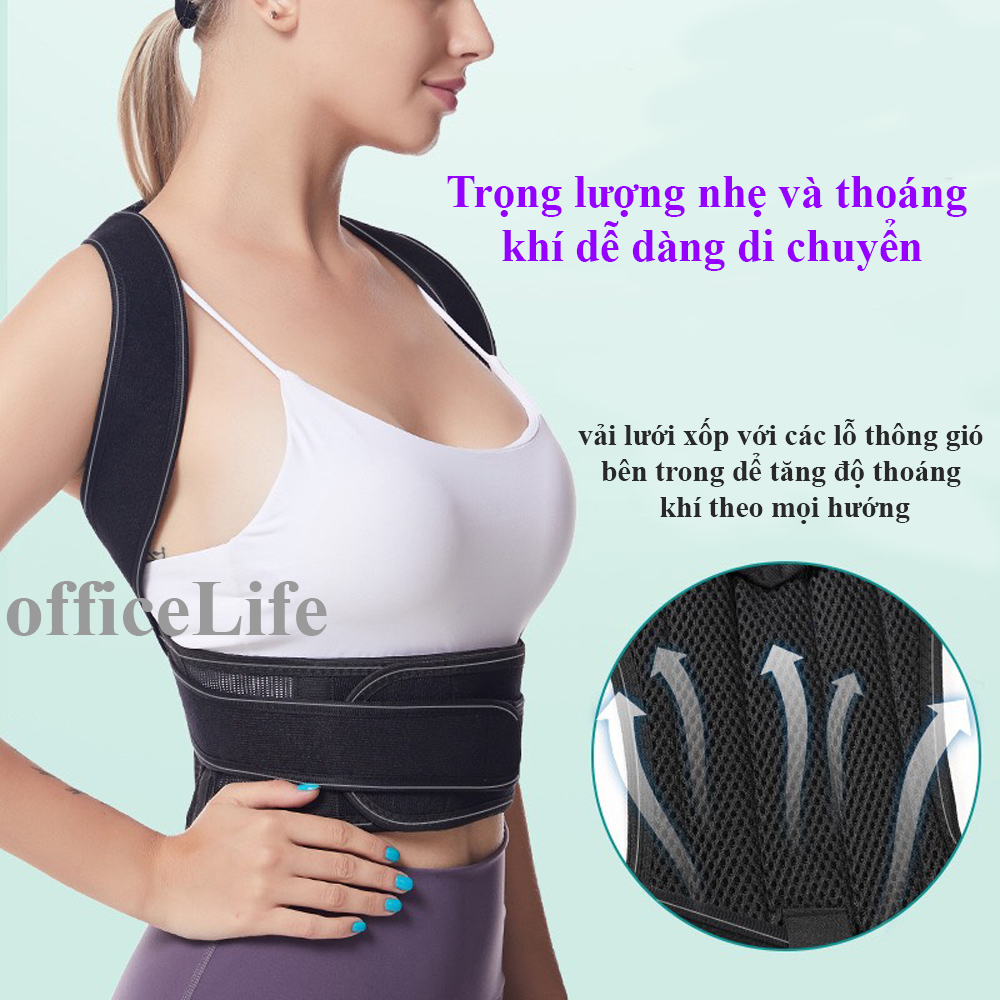 Đai chống gù lưng nam nữ phiên bản cao cấp [tặng kèm đệm giảm đau nách]