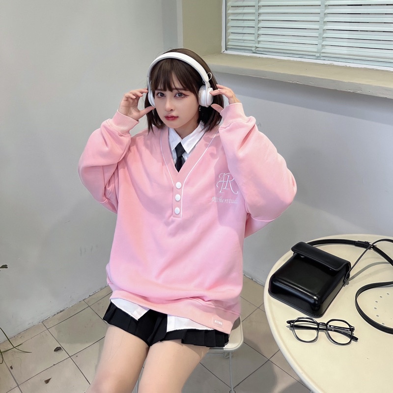 AITHER STUDIO Áo Button Sweater phong cách học sinh ver2
