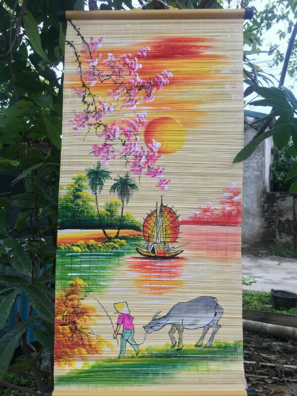 Mành tre vẽ size 30*65cm