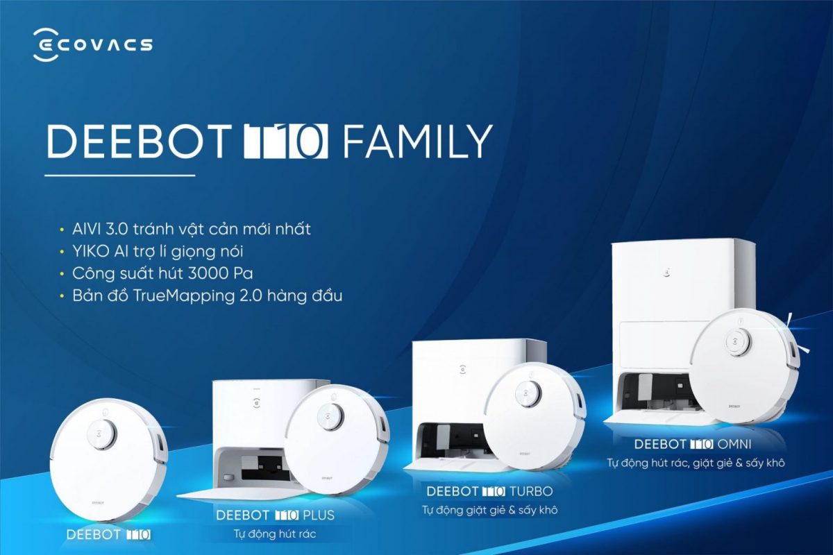 Robot hút bụi lau nhà Ecovacs Deebot T10 OMNI