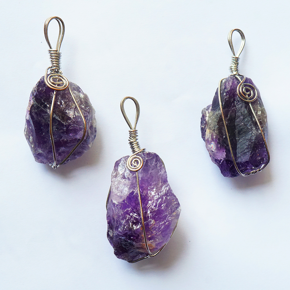 Mặt Dây Chuyền Thạch Anh Tím Amethyst Trái Tim