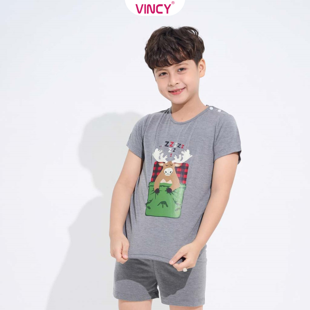 [Mua 3 giảm 20%, mua 2 giảm 15%] Bộ Đồ Short Thun Bé Trai Vincy Thoáng Mát SST032W11