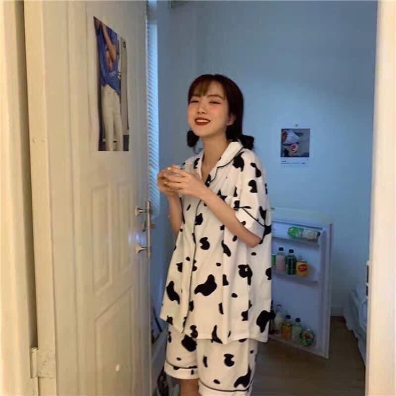 Set Bộ Pijama Bò Sữa ( Ảnh Thật)