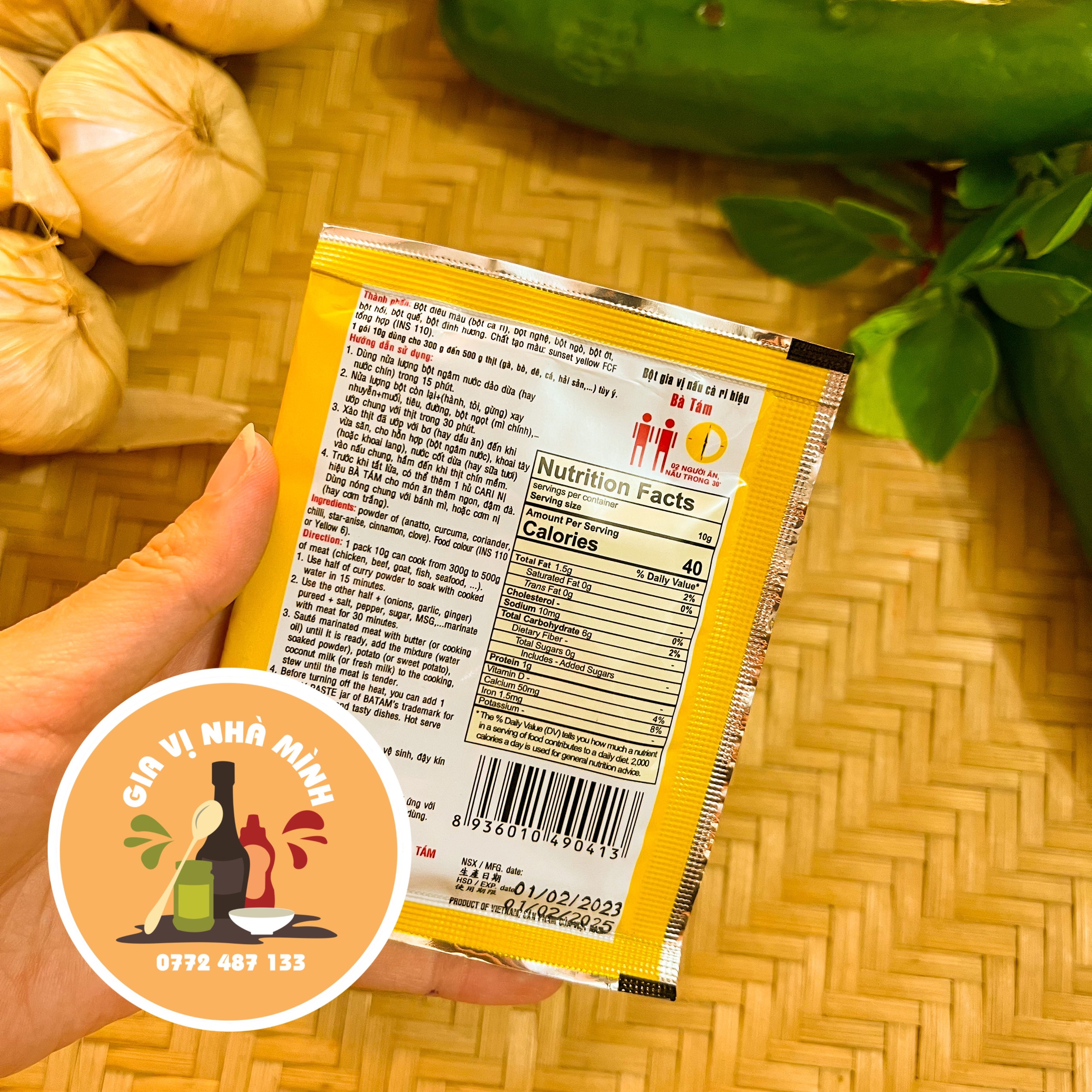 BỘT GIA VỊ CÀ RY HIỆU BÀ TÁM - GÓI 10GR