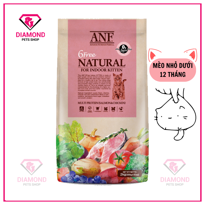 [6kg] THỨC ĂN HẠT CHO MÈO CON ANF 6 FREE INDOOR KITTEN