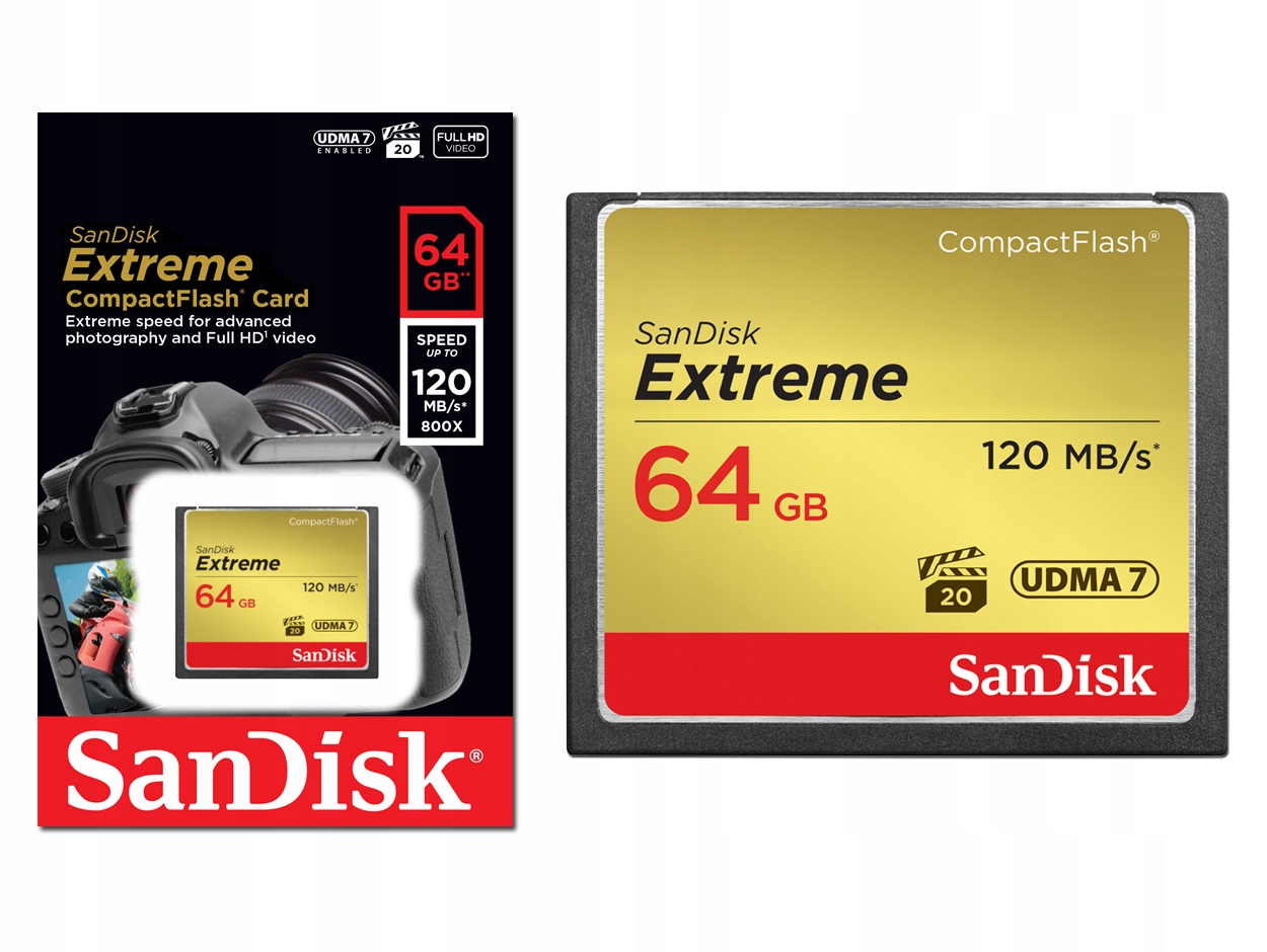 Thẻ nhớ CF Sandisk 64GB Extreme 800X New (120 Mb/s)