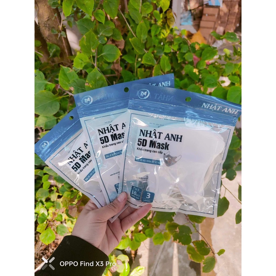 Khẩu trang 5D Nhật Anh thùng 100 cái (Màu Trắng)