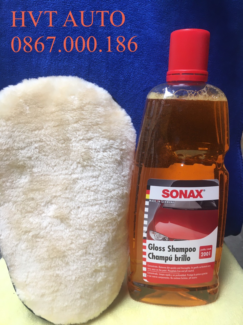 (Tặng kèm găng tay LC)Nước rửa xe đậm đặc Sonax Gloss Shampoo 314300 1L