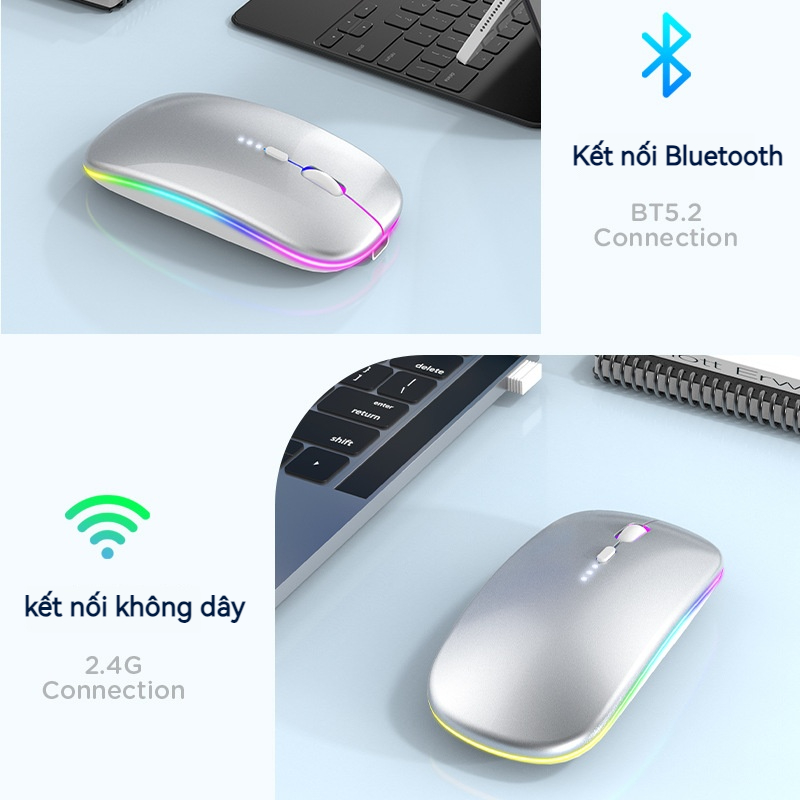 Wireless Mouse For Laptop PC Bluetooth RGB Rechargeable Mouses Wireless Computer Silent Mice LED Backlit Ergonomic Gaming Mouse