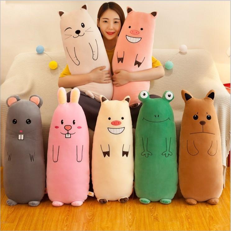 Gối Ôm Hình Thú Dài 70cm Siêu Mềm Cho Em Bé (Chó Nâu)