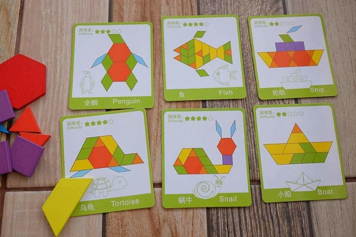 AIDS Montessori jigsaw thinking pattern block