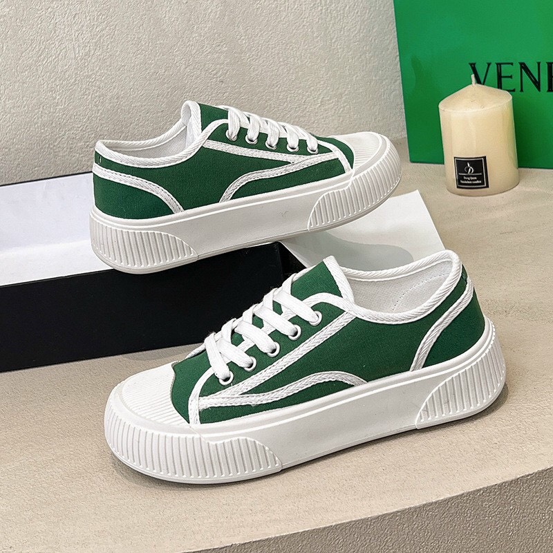 giày nữ thể thao vải mềm canvas đế cao su đúc from ôm