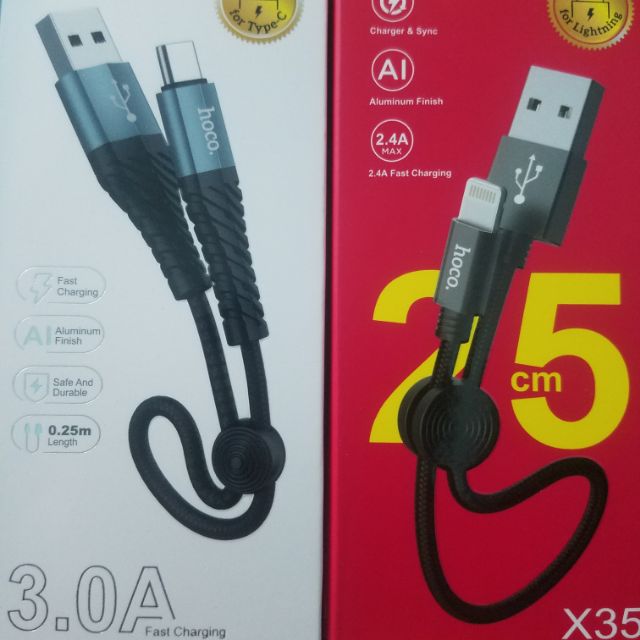 Dây sạc ngắn 25cm hoco x35