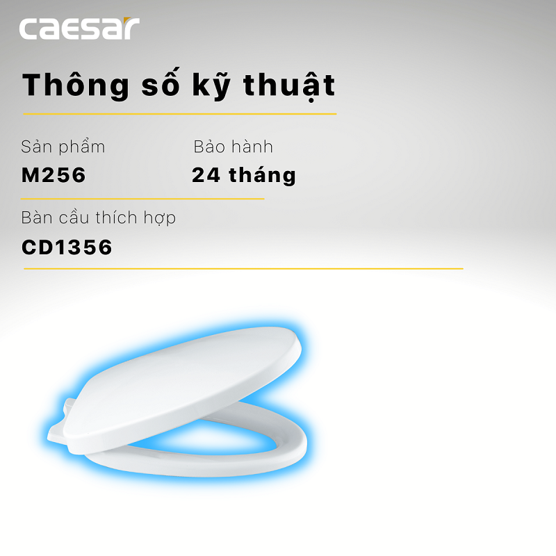 Caesar m256 nắp êm bồn cầu