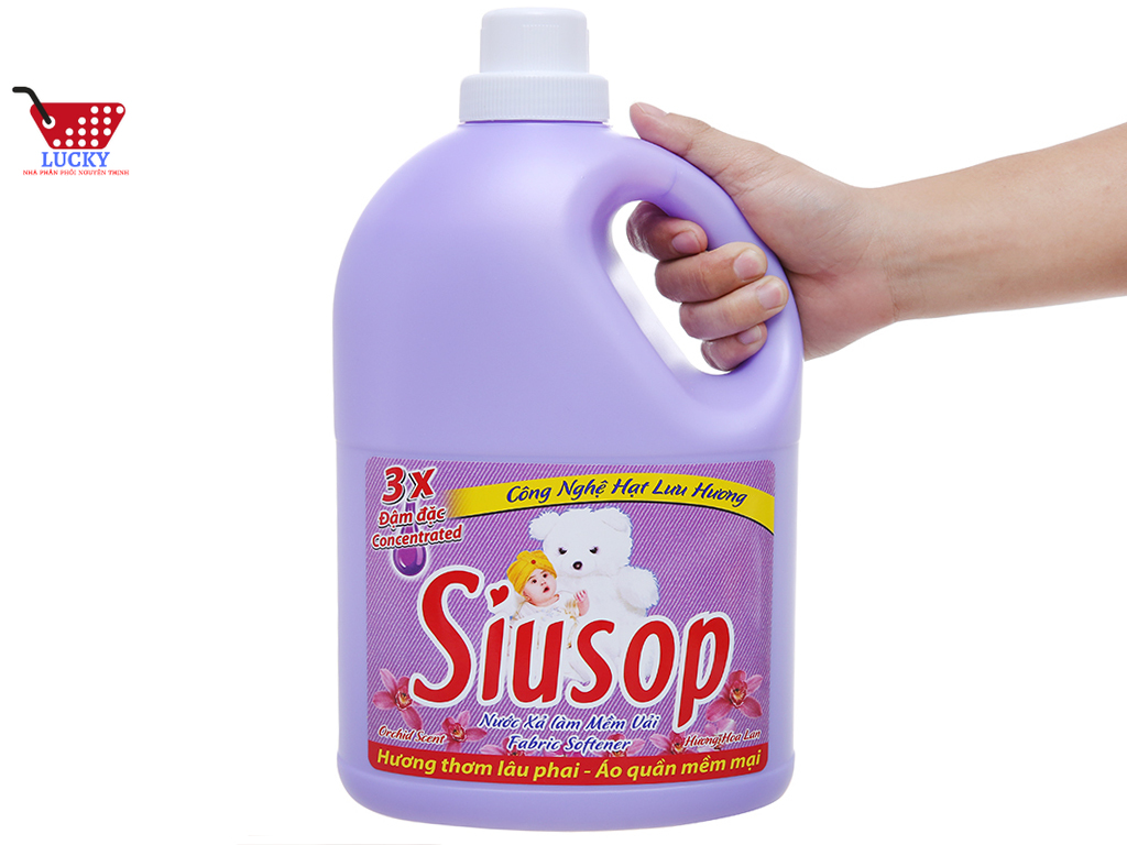 Nước xả vải Siusop 3x đậm đặc 3.6kg thơm lâu mềm vải an toàn cho da