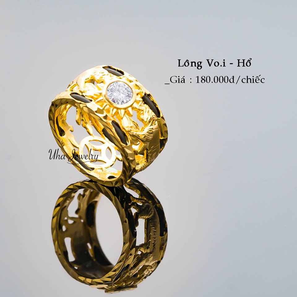 Nhẫn Nam UHA Họa Tiết Con Báo - Mạ vàng 18k bền màu- thiết kế sang trọng lịch lãm