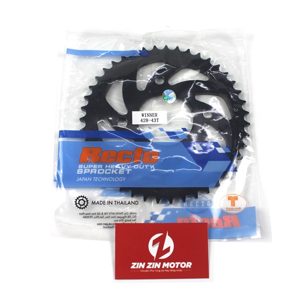 Dĩa Recto 43T - Sonic 150R, Winner, Winner X, Supra GTR - D43-SO-RTO - Zin Zin Motor