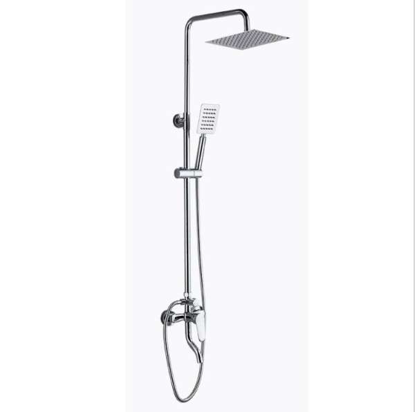 Bộ vòi sen cây tắm nóng lạnh inox 304 chống bám vân tay sen bát sen vuông - Nhập khẩu Ý ( Trắng Bạc )