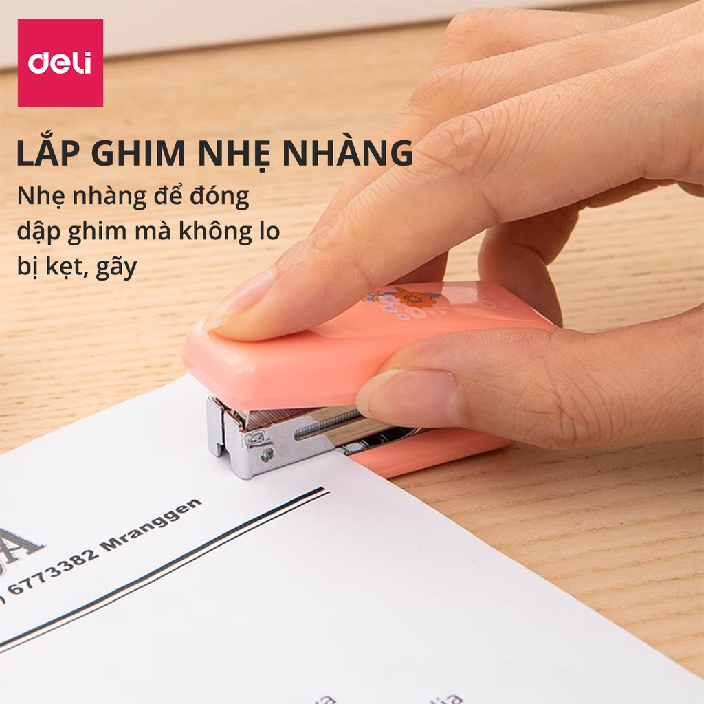 Dập ghim mini số 10 Deli - 12 trang - E0222