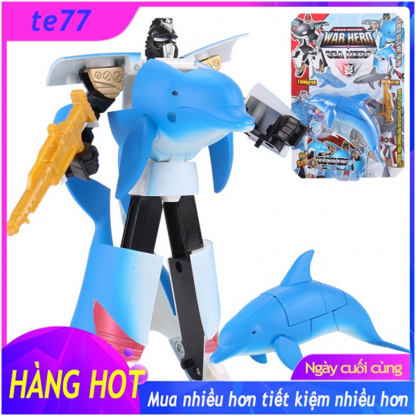 Te77 kids toy anime Ocean shark conversion robot toy figurine Christmas gift jqr cod