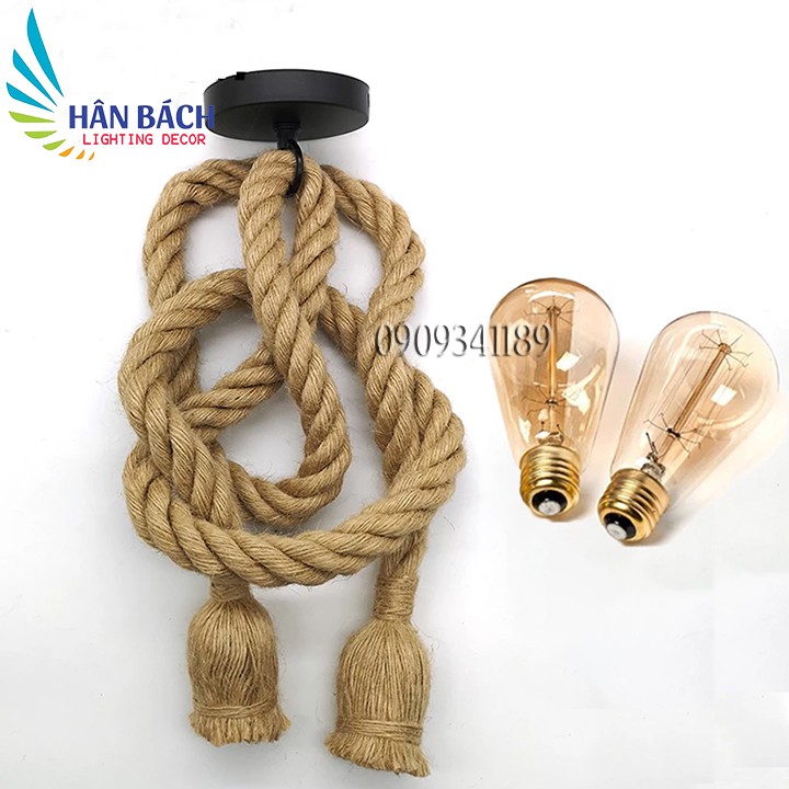 [HCM]Đèn thả dây thừng độc đáo cho Shop (2 x 1m chưa bóng)
