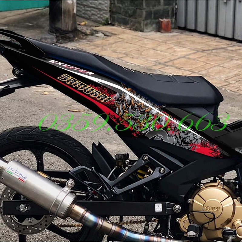 Tem rời Samurai đỏ cho Exciter 150 đen