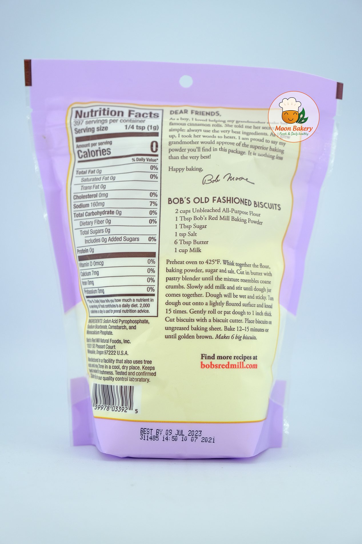 Bột nở Baking Power Bob’s red mill Mỹ túi 397gr - HSD 7/2023