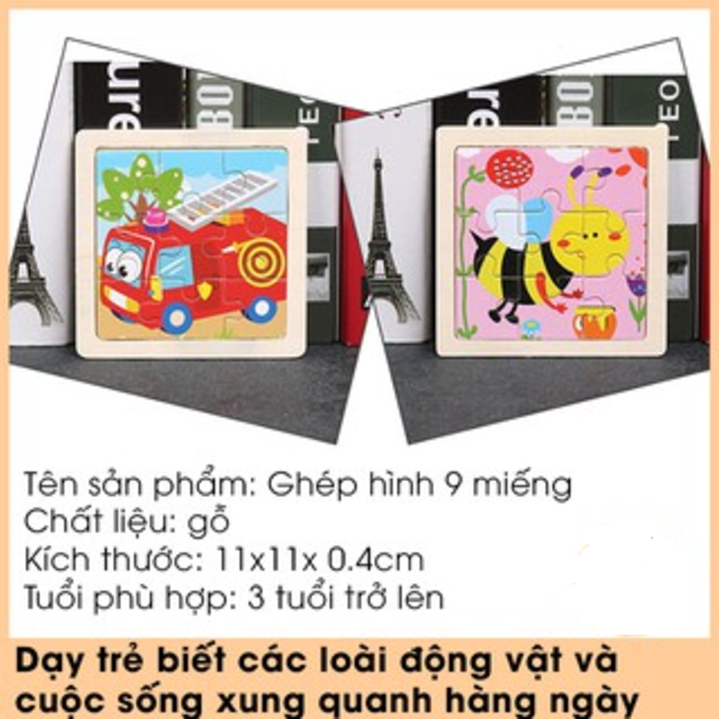 Combo 5 TRANH GHÉP HÌNH GỖ 9 MẢNH