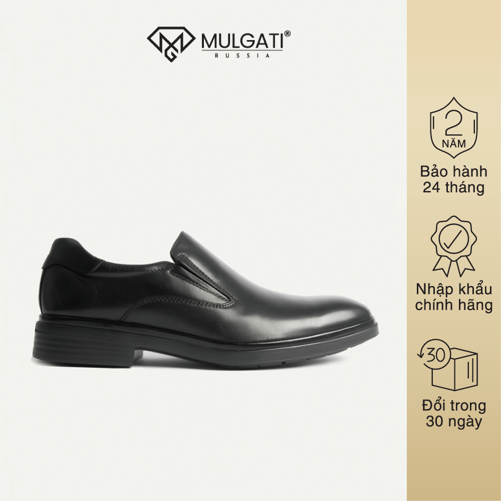 Giày tây nam mulgati basic black không dây da trơn - sp17519-07