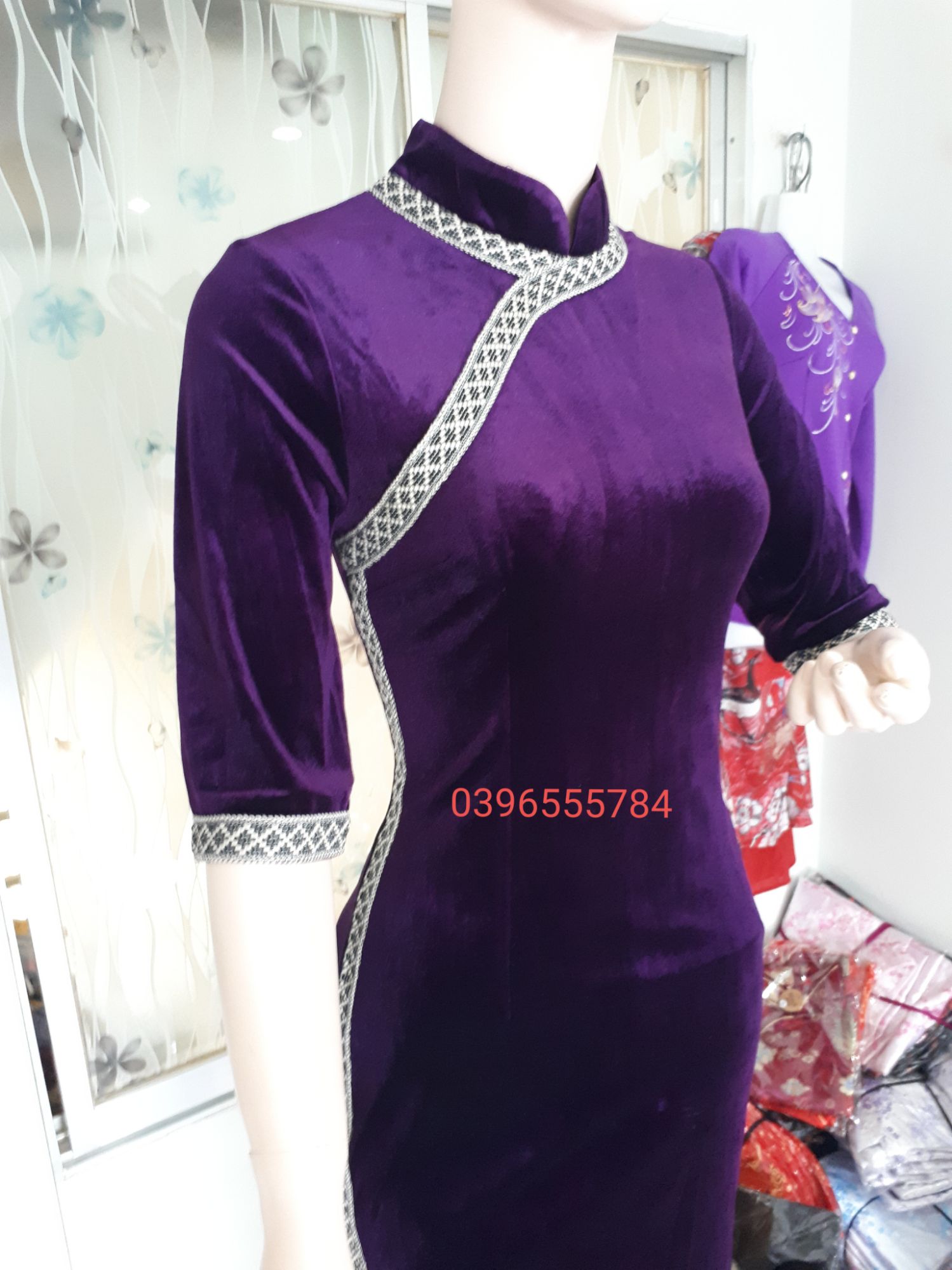 Sườn xám Nhung trơn